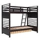 preview thumbnail 13 of 18, Minimalist Design Twin over Twin Wood Bunk Bed with Two Drawers