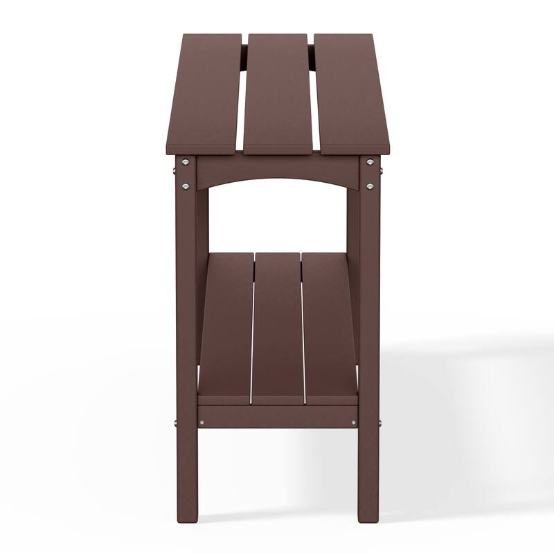 Laguna Hdpe All Weather Outdoor Patio Two Shelf Table