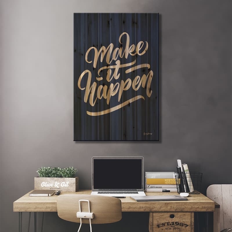 Encouraging Words - Happen Print On Wood by Becky Thorns - Multi-Color