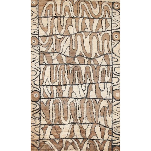 Indoor/ Outdoor Abstract Oriental Area Rug Hand-knotted Bedroom Carpet - 5'7" x 8'9"
