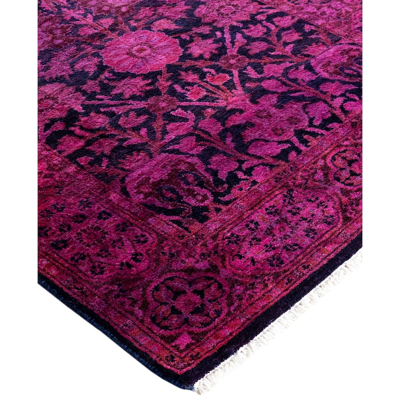 Overdyed One-of-a-Kind Hand-Knotted Area Rug - Pink - 2' 7" x 21' 4"