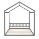 preview thumbnail 9 of 15, Queen Wooden House-shaped Kids Bed Frame with Headboard, Fun Design, Easy to Clean, Grey