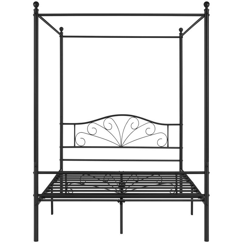 Yaheetech Metal Canopy Bed Frame with Arched Headboard Fourposter