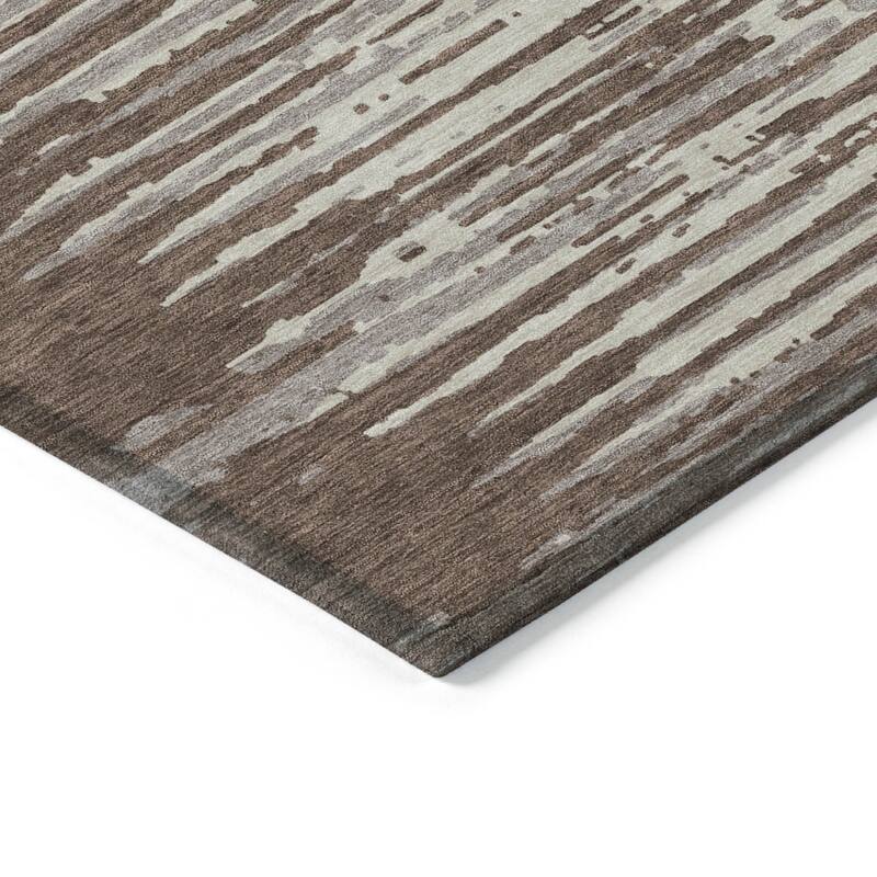 HomeRoots Striped Transitional Rectangle Outdoor Rug