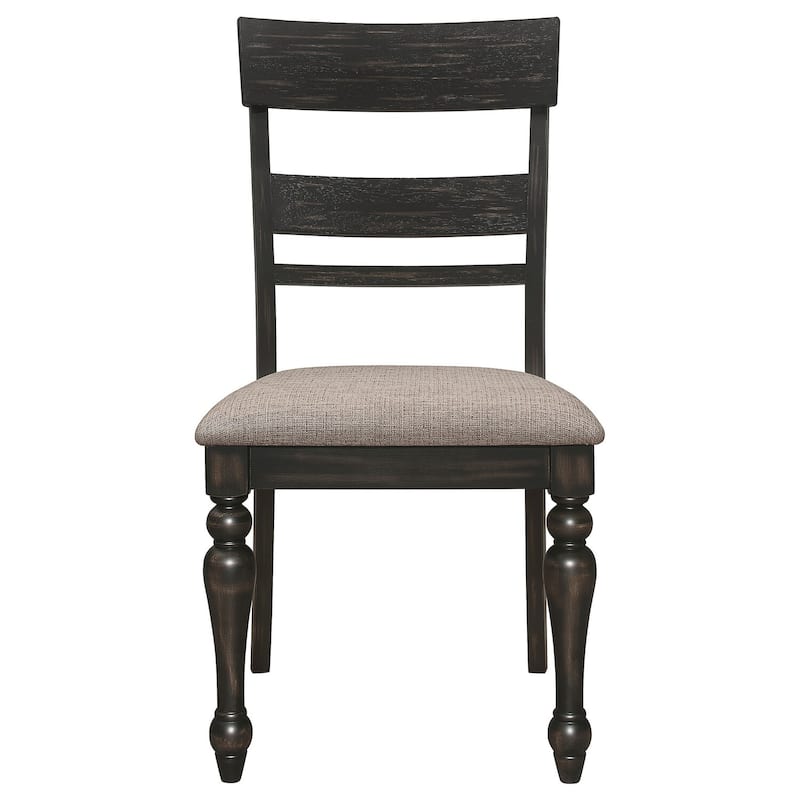 Charcoal Gray/Stone Brown Fabric Upholstered Wood Frame Dining Chair, Set of 2, Sturdy Dining Chair for Dining Rooms - 21.75