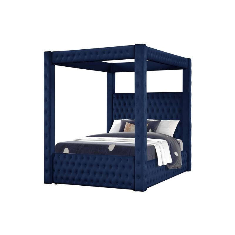 Monica Modern Style Crystal Tufted 4PC/5PC Vanity Bedroom Set Made with Wood