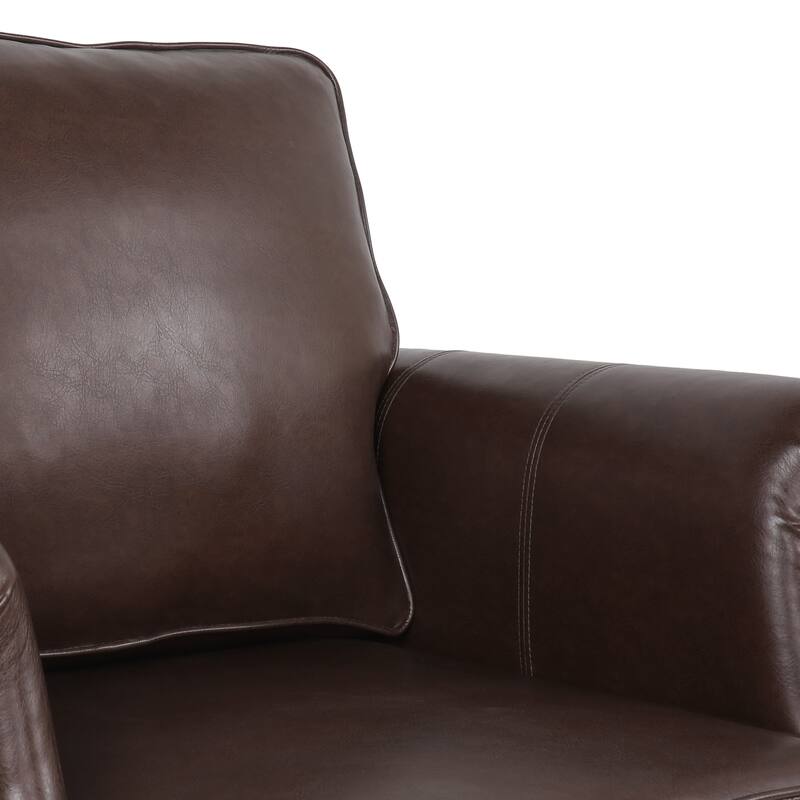 Dowd Faux Leather 3 Piece Club Chair and Sofa Set by Christopher Knight Home