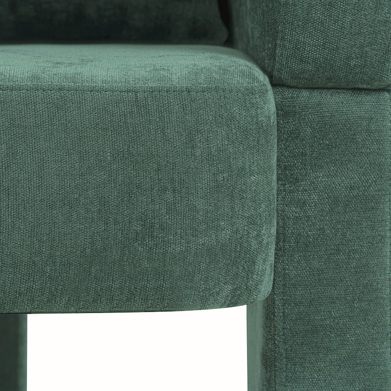 3-Leg Chenille Accent Chair With Removable Pillow