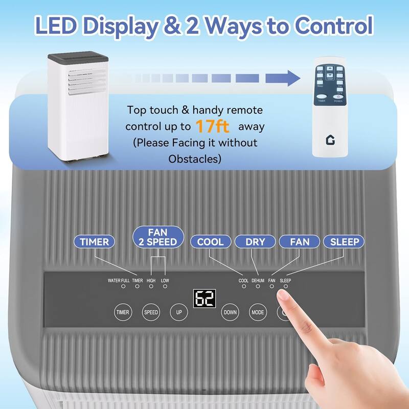Portable Air Conditioners, Flarhetoric 8000 BTU Cooling/Fan/Dry 3 IN 1 Portable Ac unit for Room 420 SQ.FT