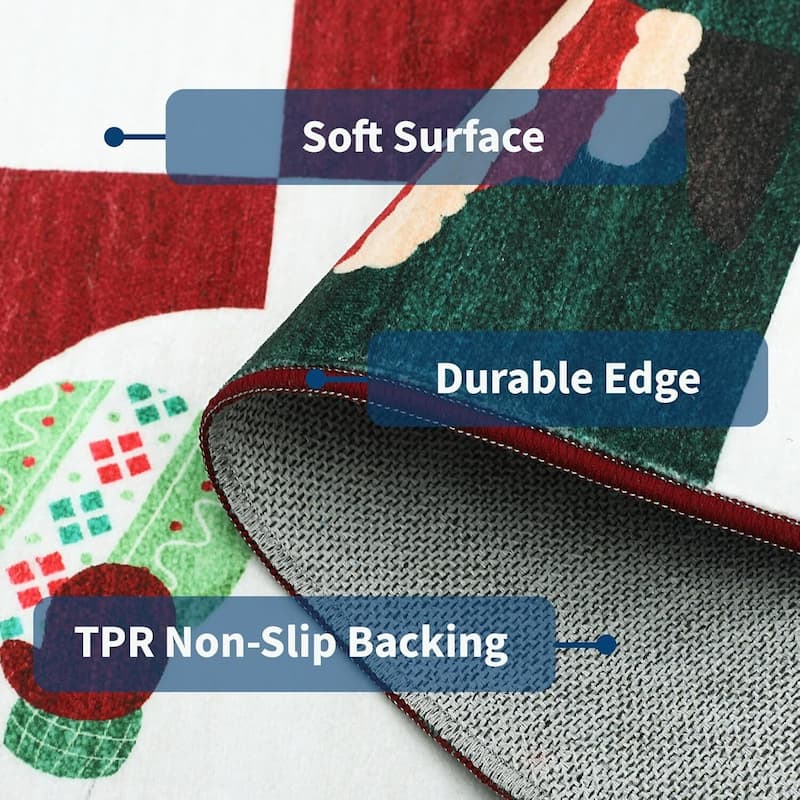 Washable Xmas Style Prints, Christmas Area Rugs Holiday Decor