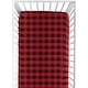 preview thumbnail 1 of 4, Woodland Buffalo Plaid Collection Boy Fitted Crib Sheet - Red and Black Rustic Country Lumberjack