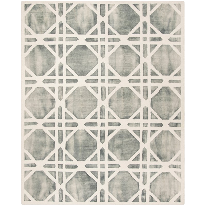 SAFAVIEH Handmade Dip Dye Oceana Geometric Wool Rug - 9' x 12' - Ivory/Grey
