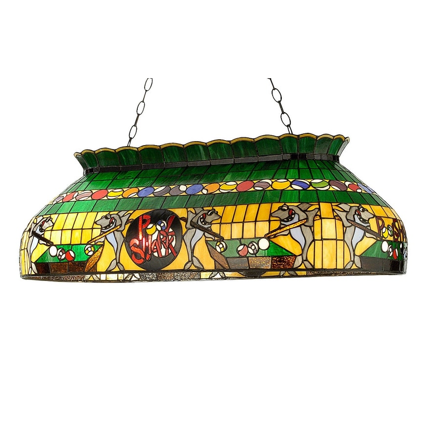 Meyda Tiffany 19204  Pool Shark 6 Light 40" Wide Billiard Chandelier with Tiffany Glass Shade - Chandeliers For Bedrooms by Overstock.com