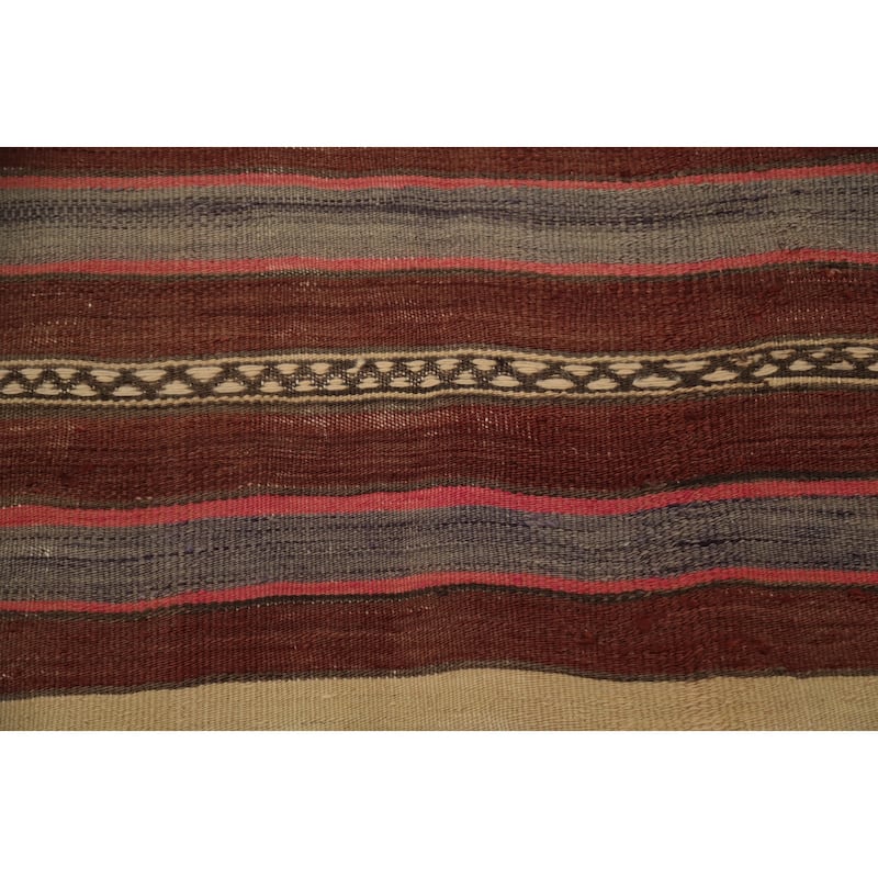 Hand Woven Oriental 100% Wool Carpet Southwestern Tribal Oranges & Rust Kilim Area Rug - 6' 1'' X 4' 4''