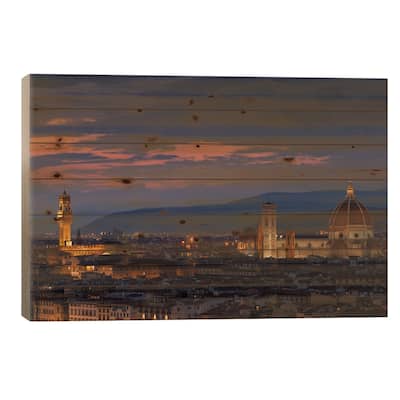 Firenze Print On Wood by Sergio Lanza - Multi-Color