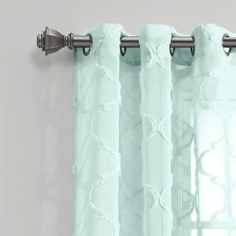 Lush Decor Avon Trellis Grommet Sheer Window Curtain Panel Pair