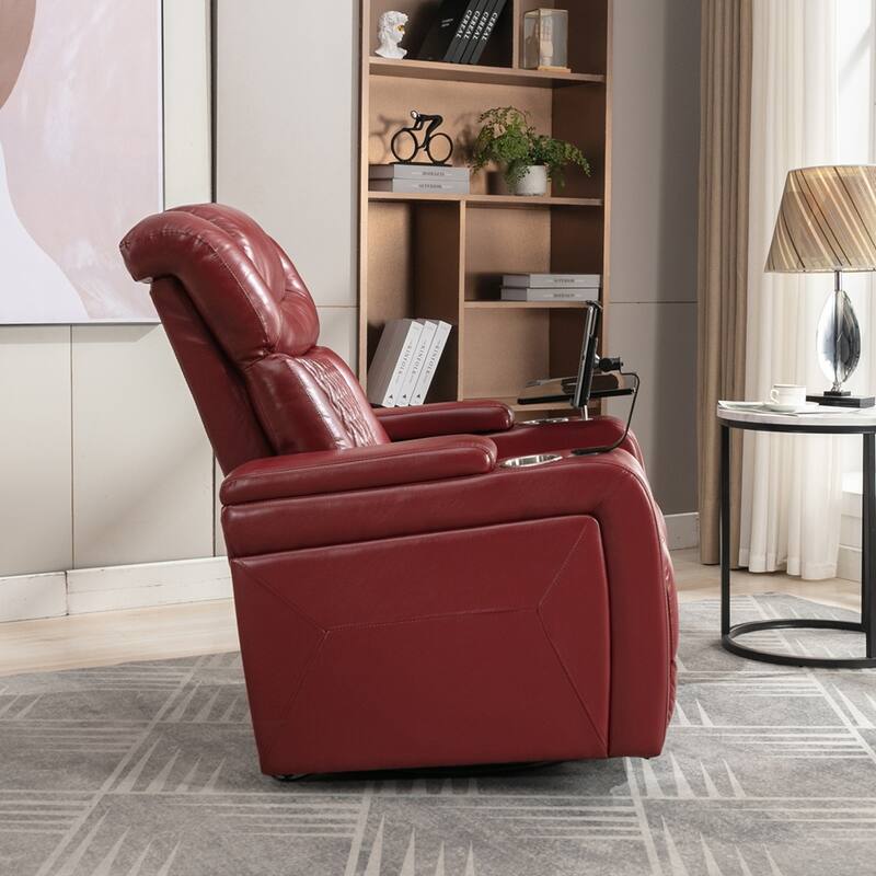270 Degree Swivel PU Leather Power Recliner