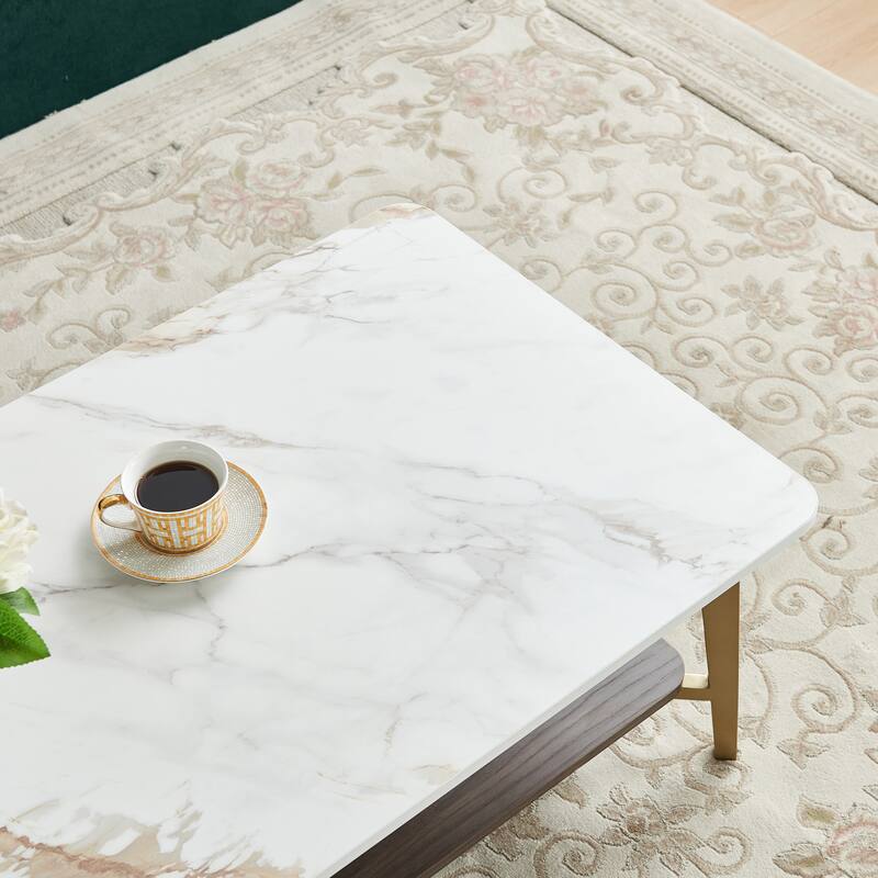 47.24" Open Storage Coffee Table with Metal Frame