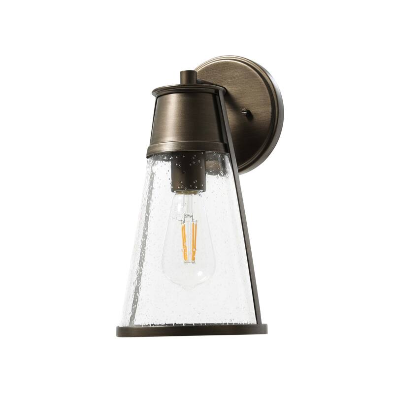 Robert Stevenson Lighting Jaxon - Metal and Seedy Glass Wall Sconce - Aged Tuscan Gold