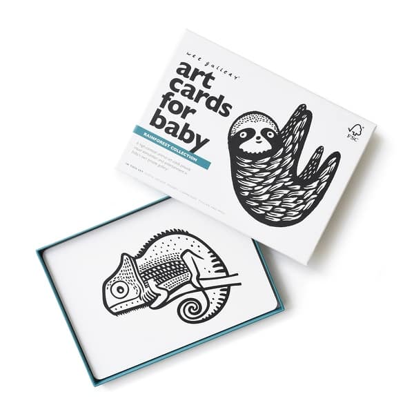 slide 2 of 5, Wee Gallery Art Cards for Baby - Rainforest Collection - Black