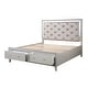 preview thumbnail 2 of 5, Glendena Beige and Champagne Tufted Bed with 2-Drawer