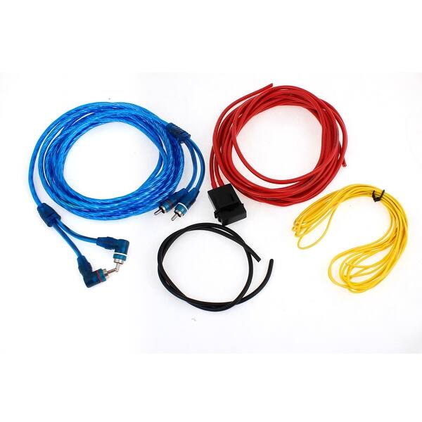 Unique Bargains Auto Car Amplifier Rca Audio Speaker 4pcs Wiring Cable Wires Kits