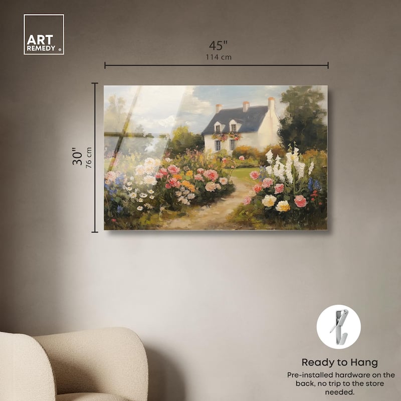 Floral Welcome Acrylic by Art Remedy, Ready to Hang