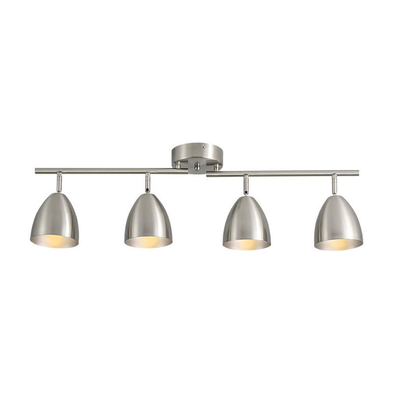 Contemporary 4-Light Adjustable Arm Track Light Semi-flush Mount - 31.9 in
