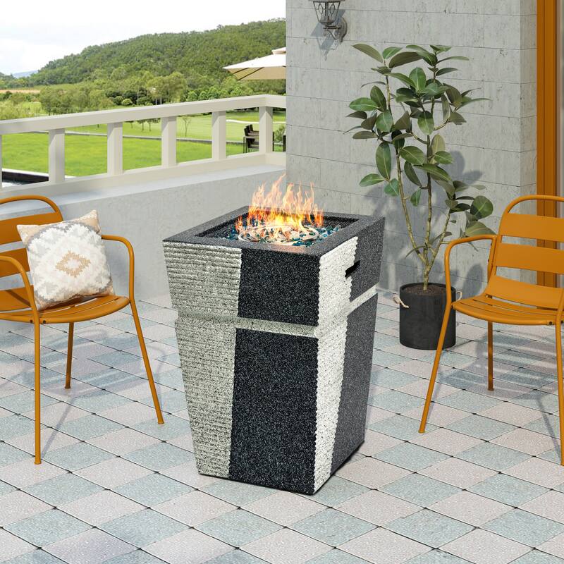 Outdoor Concrete Fire Pit Column Propane Fire Pit Patio Gas Fire Pit