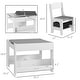 preview thumbnail 5 of 11, Kids chairs and table for reading or Drawing on a Blackboard - 24.2" L x 24.2" W x 18.9" H