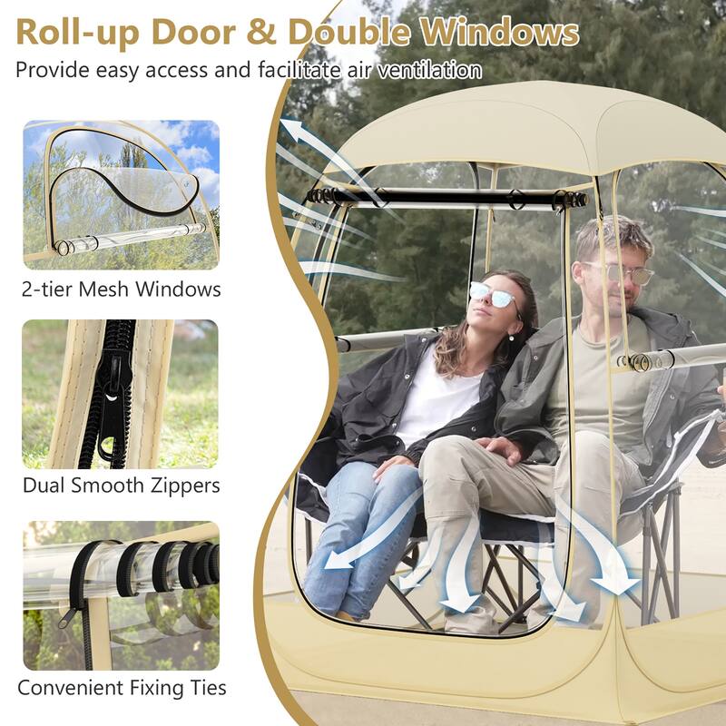 Gymax 4.2 x 4.2 FT Instant Pop up Tent Weatherproof Shelter Sports