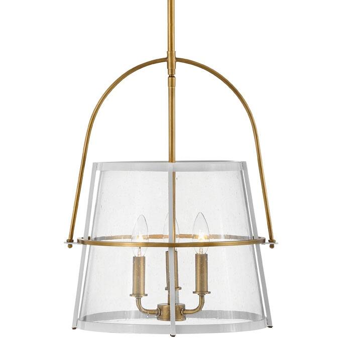 Hinkley Lighting Tournon 3 Light 15" Wide Pendant - Heritage Brass / Polished White