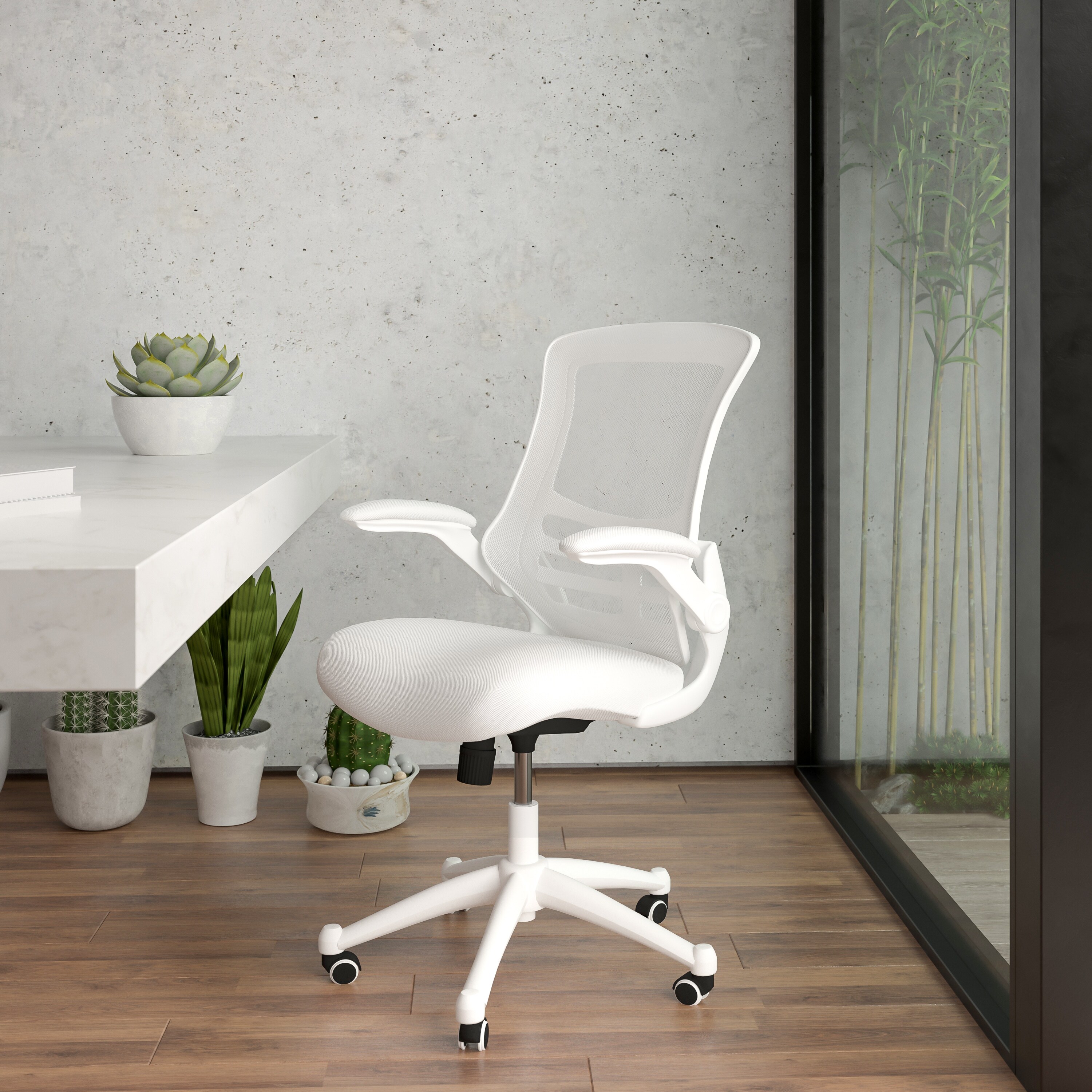 Office factor executive ergonomic office chair back mesh bonded leather seat outlet