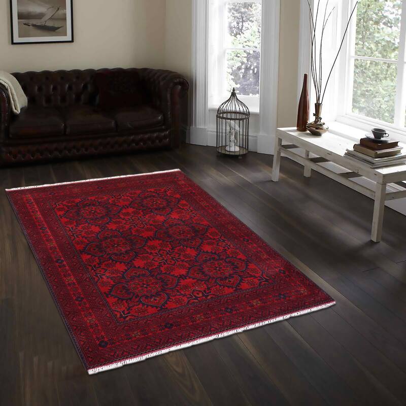 Rustic Biljik Khal Mohammadi Madilyn Red/Blue Rug - 4'10'' x 6'7''
