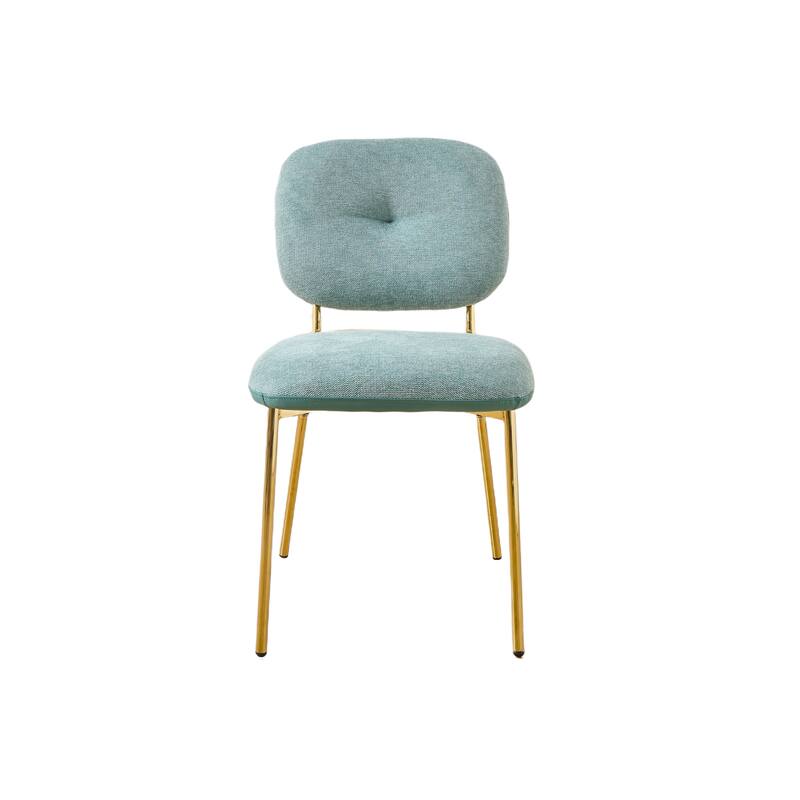 Dining Chairs Set of 2, Upholstered Accent Chairs with Metal Legs - Space-Saving Contemporary Kitchen & Dining Room Seating
