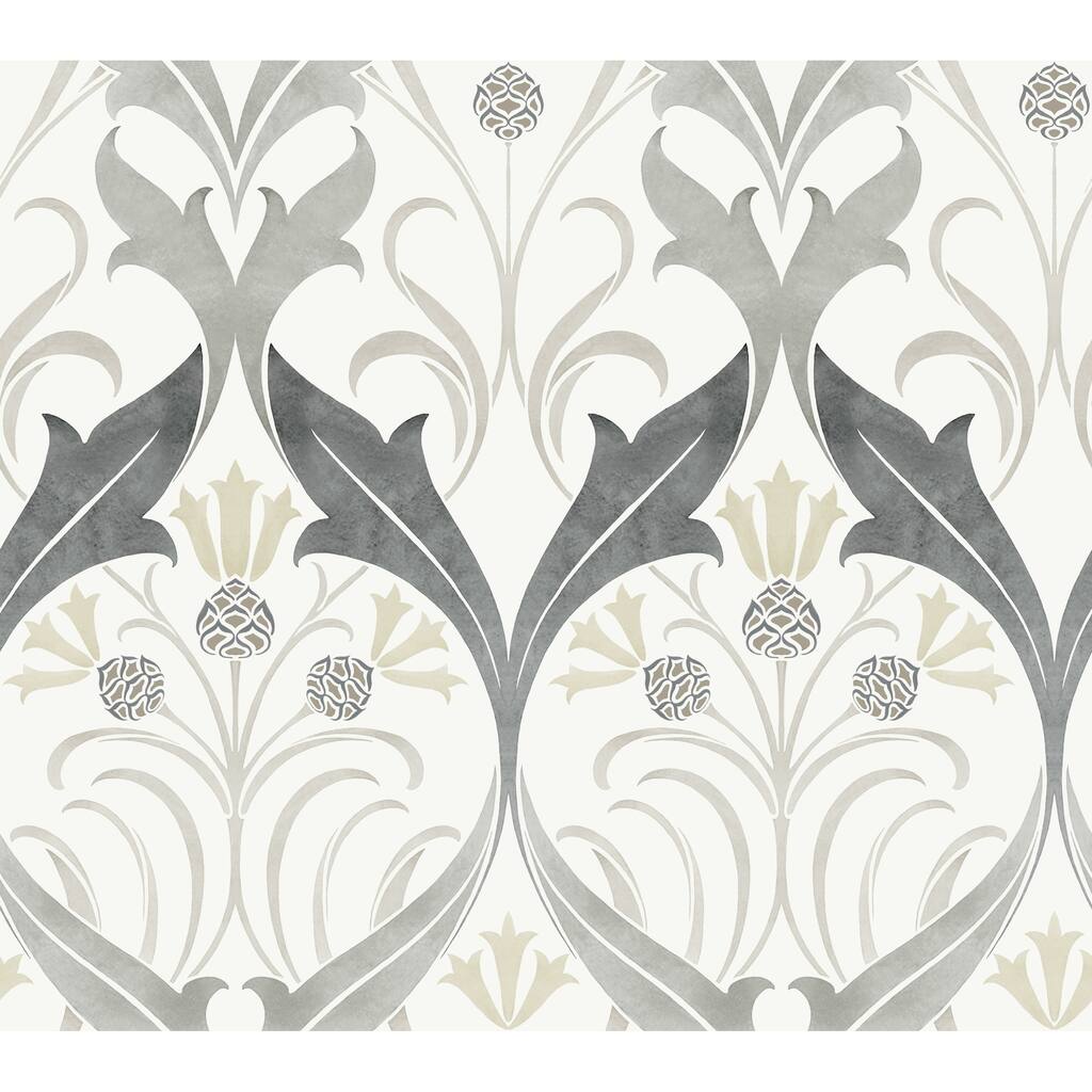 Fillmore, Unpasted Non-Woven Pine Cone Ribbon Wallpaper 27 in x 27 ft = 60.75 sq ft