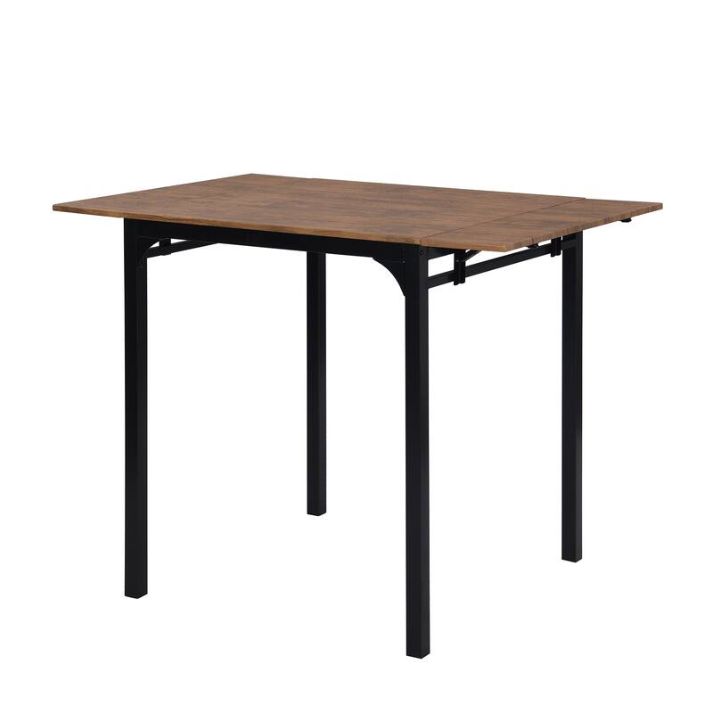 Rustic 5-Piece Counter Height Drop Leaf Dining Table Set with Space-Saving Design for Modern Farmhouse Kitchens