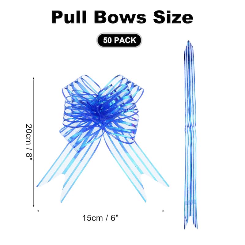 50pcs Pull Bows 5.9 Inch Wide Ribbon Gift Bows for Gift Wrapping - Dark Blue