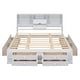 preview thumbnail 7 of 12, White King Size Platform Storage Bed Frame with Bookcase Headboard & 8 Drawers, Storage Compartments for Teens Adults