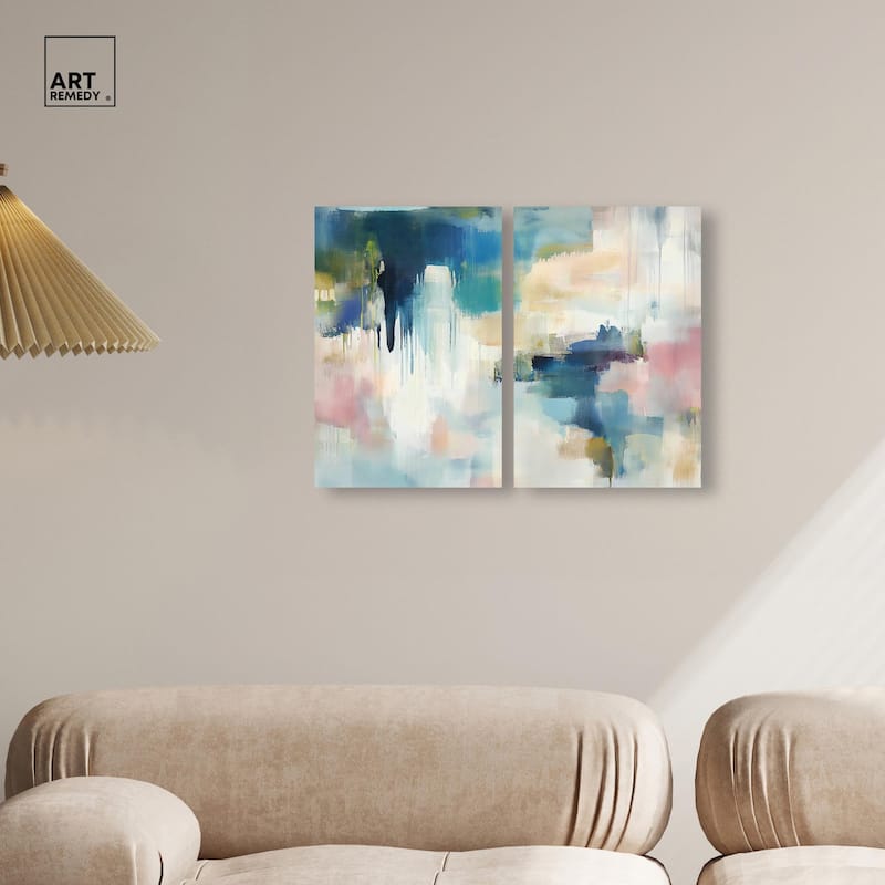 Pale Periwinkle II Canvas Set of 2 by Art Remedy, Gallery Wrapped
