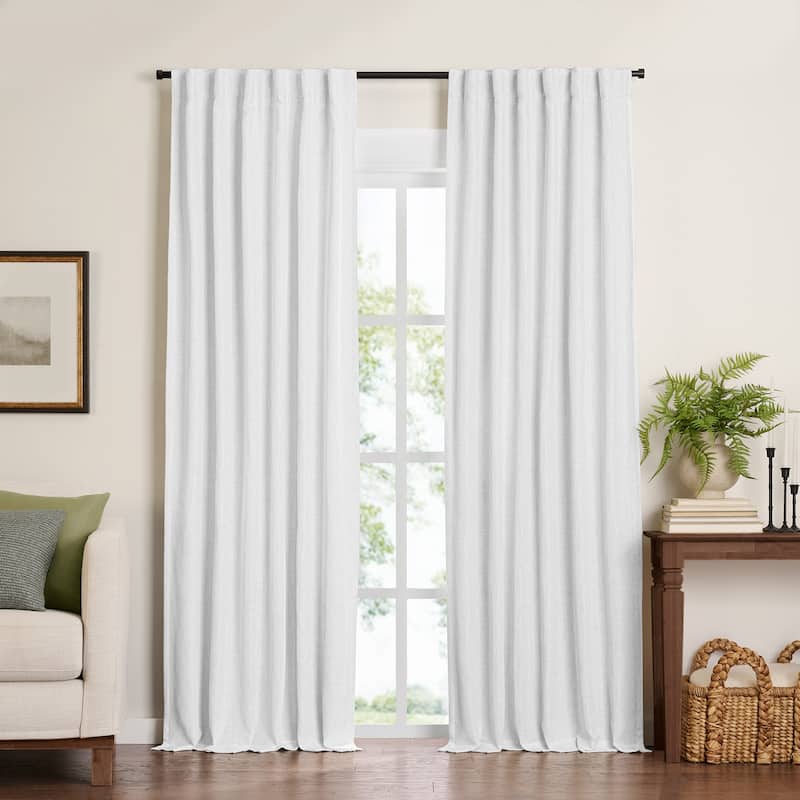 Harrow Solid Texture Blackout Window Single Curtain Panel - 52"x95" - White
