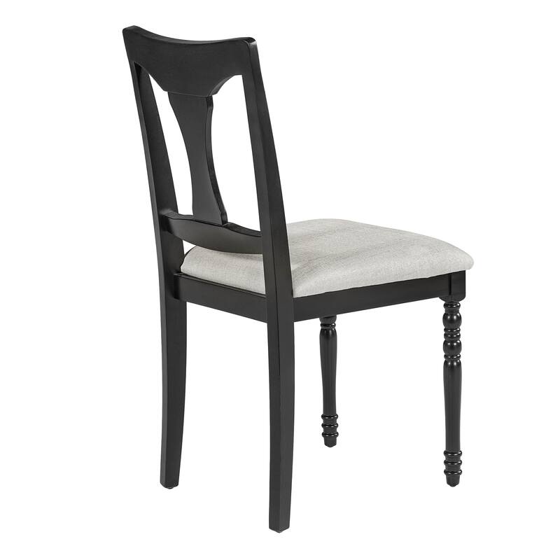 7-Piece Extendable Wood Dining Table Set with Removable Leaf and 6 Durable Chairs for Kitchen Use