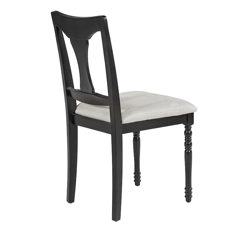 Upholstered Dining Chairs Set Of 6,Farmhouse Armless Kitchen Chairs With Solid Wood Legs