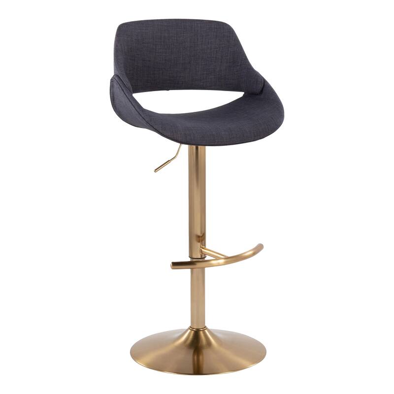 Silver Orchid Svellingen Adjustable Bar Stool with Rounded T Footrest - Set of 2