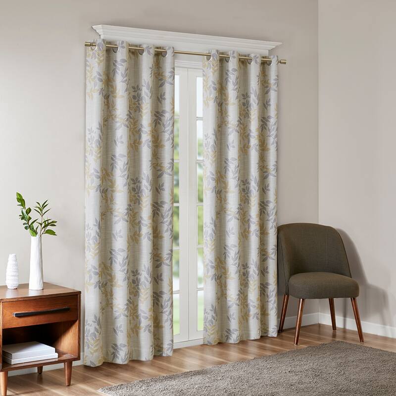 SunSmart April SIngle Printed Botanical Blackout Curtain Panel