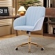 preview thumbnail 13 of 81, Adjustable Velvet Office Chair with Wheels, Ergonomic Swivel Study Desk Chair, Upholstered Task Chair with Backrest Seat - N/A