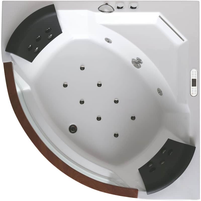 Eago 59" Soaking Bathtub for Corner Installations with Center Drain