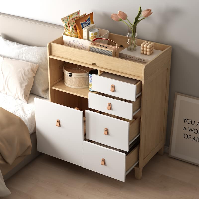 Storage Dresser Chest w/Changing Station for Infant Kids Bedroom White