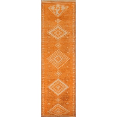 Anatolian Vintage Runner Rug Handmade Oriental Wool Carpet - 3'3"x 12'9"