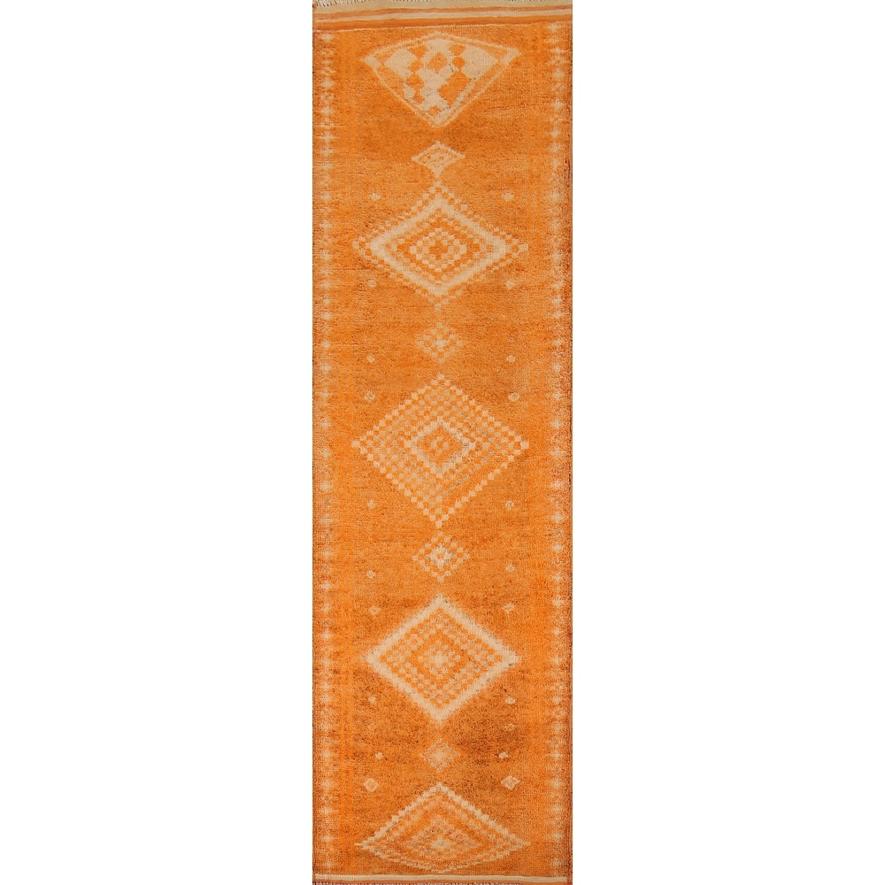 Anatolian Vintage Runner Rug Handmade Oriental Wool Carpet - 3'3"x 12'9"